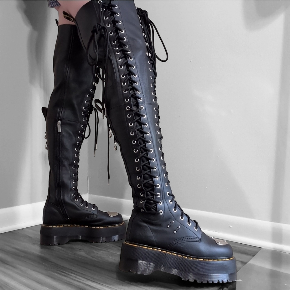 Dr. Martens 28-Eye Extreme Max Virginia Leather Knee High Boots - Picture 5 of 5